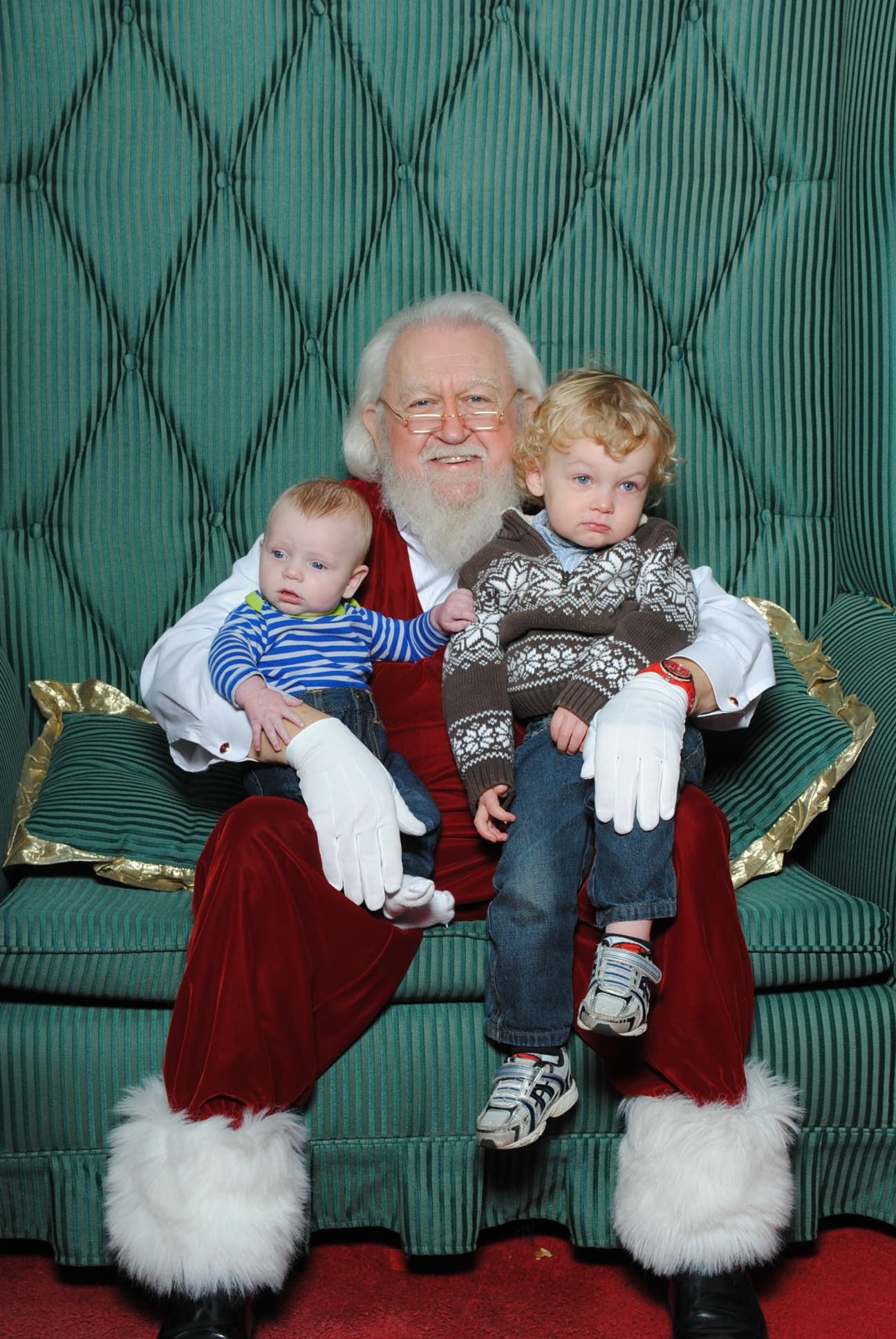 Benjamin and Samuel with Santa